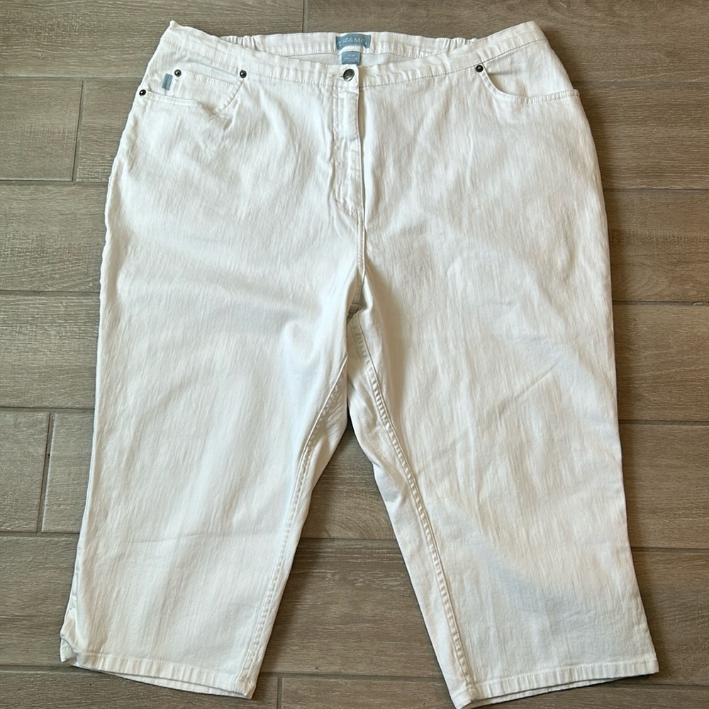 Liz & Me Women’s White Plus Size Capri Jeans Size 24